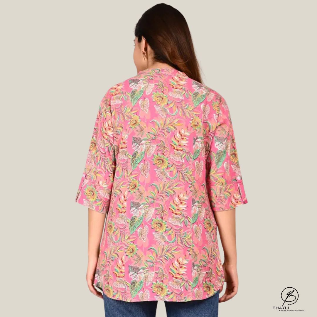 BHAYLI'S PRINTED FROCK TOP