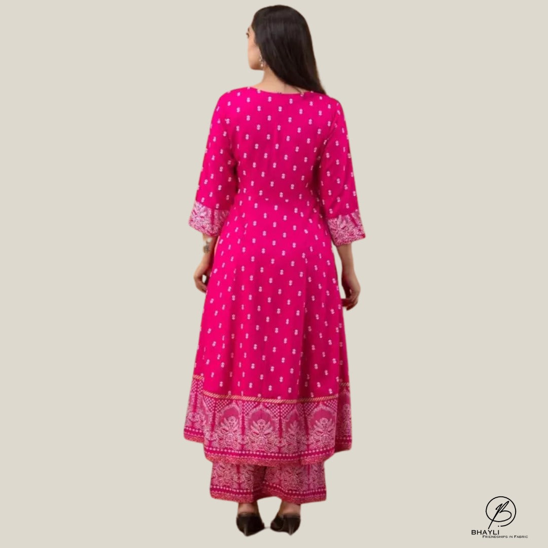 BHAYLI'S GRACEFUL ANARKALI SET WITH PALAZZO