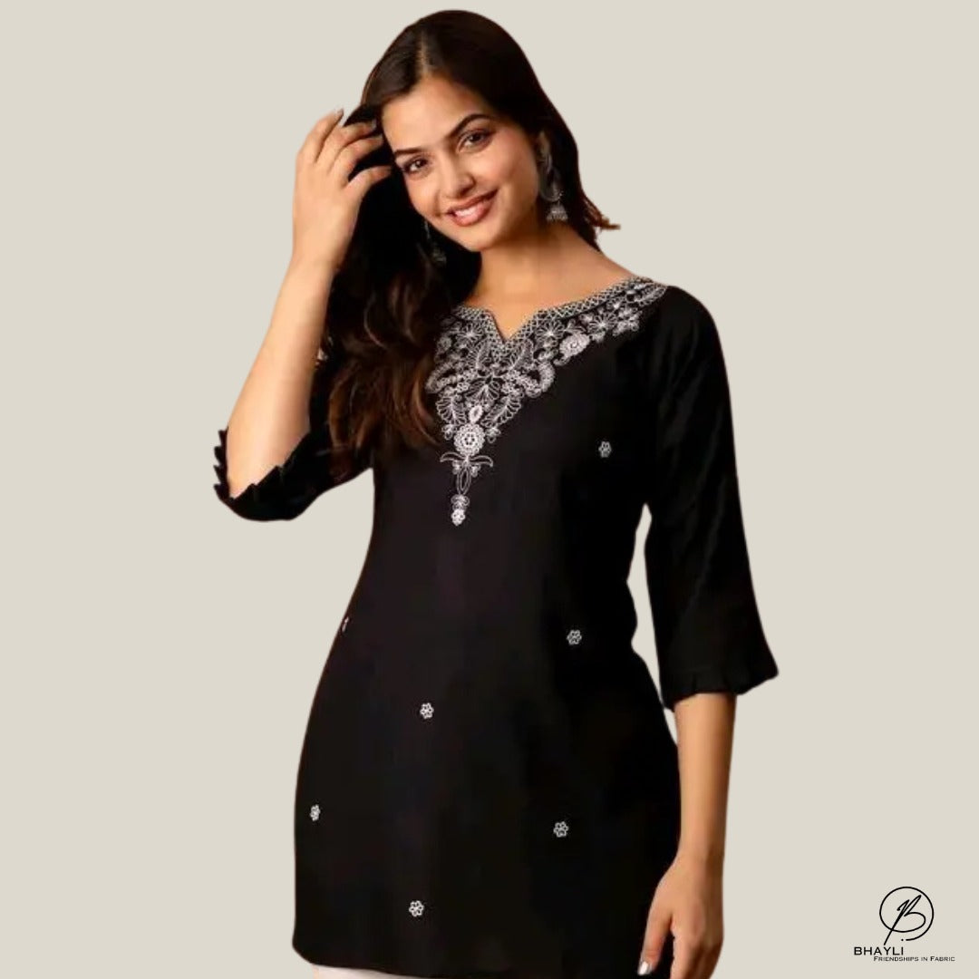 BHAYLI'S GRACEFUL THREADS EMBROIDERED KURTI
