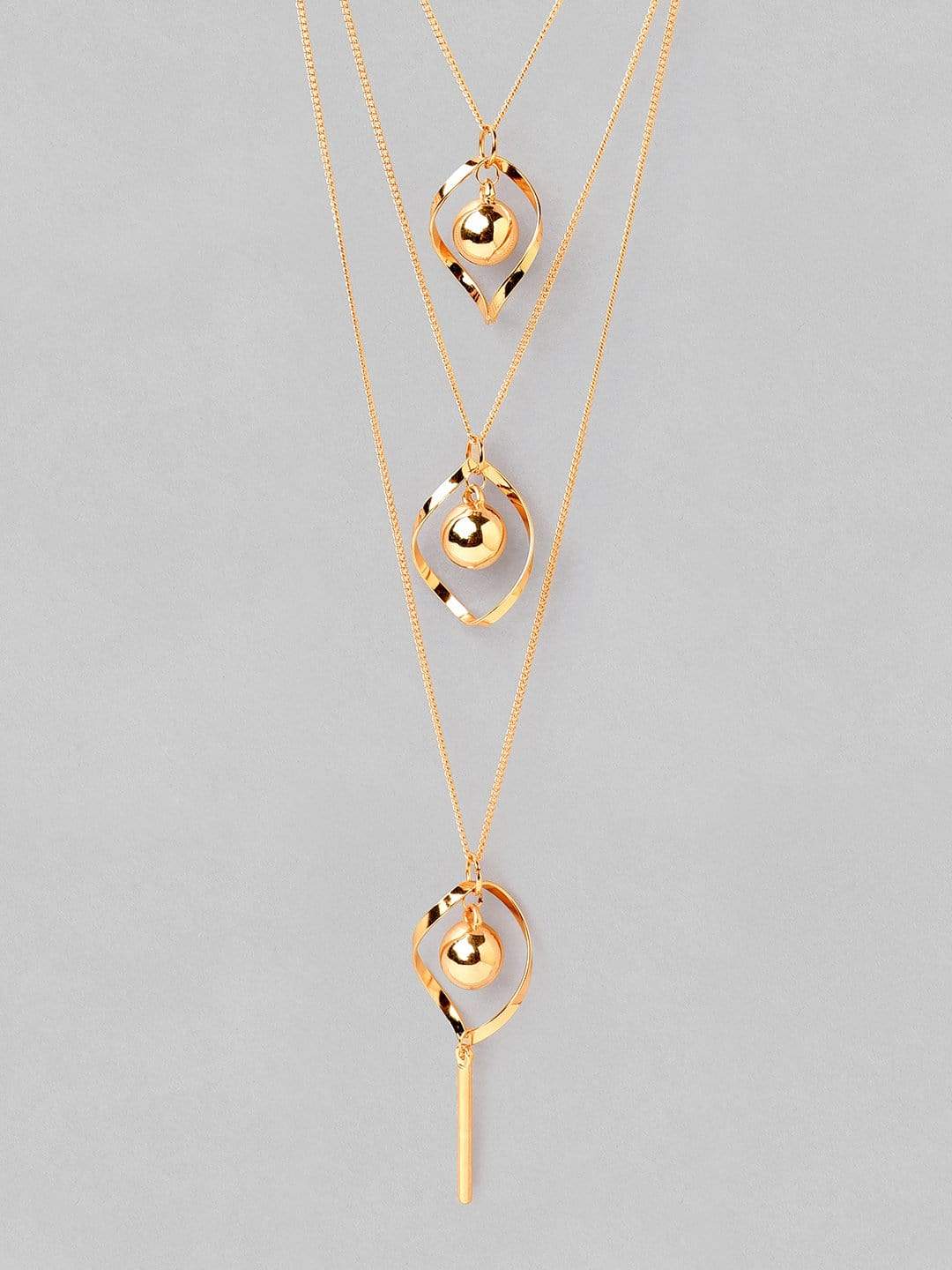 Gold Plated Multi Layer Chain Necklace