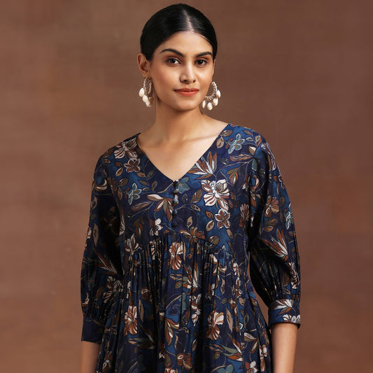 BHAYLI'S FLORAL ELEGANCE A-LINE KURTI