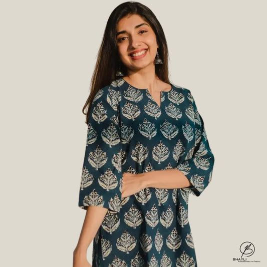 BHAYLI'S CHICCHARM RAYON SHORT KURTA