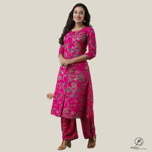 BHAYLI'S TRENDY BLOSSOM RAYON SET