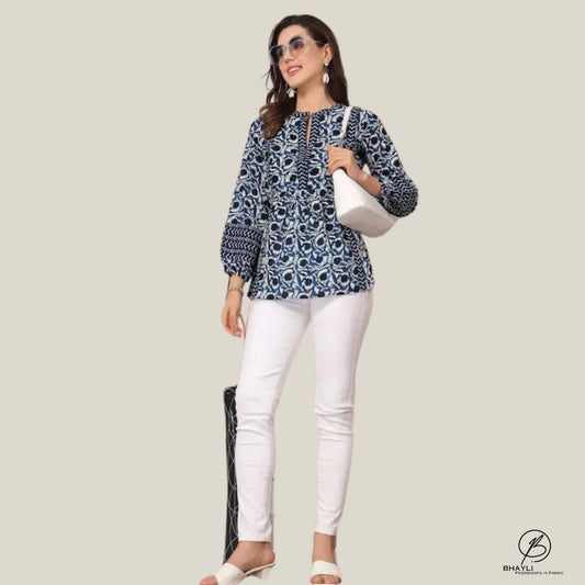 BHAYLI'S BOTANIC CHARM FLORAL TOP